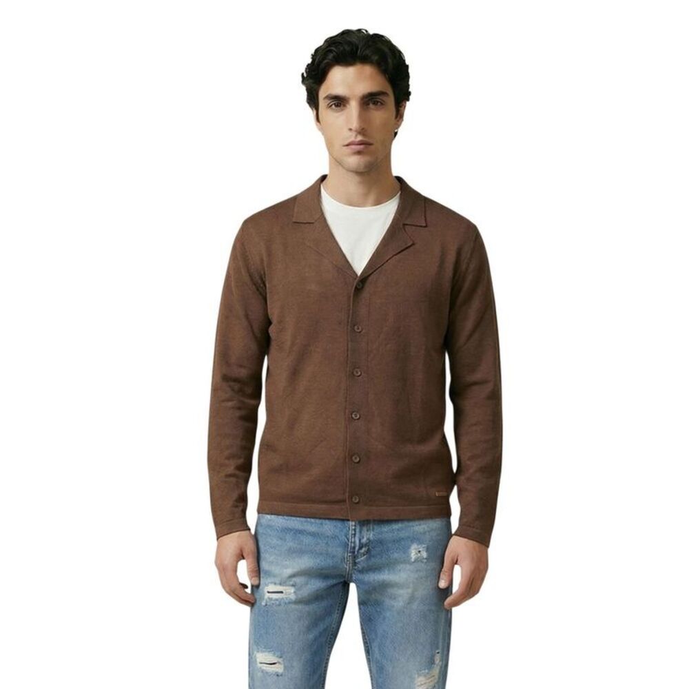 Gianni Lupo Brown Viscose Men's Cardigan